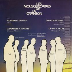 [Pochette de Monsieur l’Univers (Les MOUSQUETAIRES DE LA CHANSON) - verso]