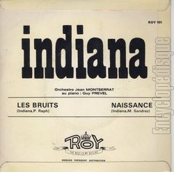 [Pochette de Les bruits (INDIANA (2)) - verso]