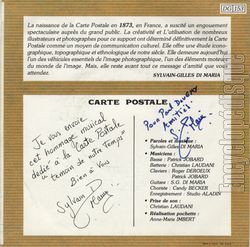 [Pochette de Carte postale illustre (Sylvain-Gilles DI MARIA) - verso]