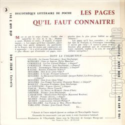 [Pochette de Molire - Don Juan (LES PAGES QU’IL FAUT CONNAITRE) - verso]