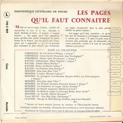 [Pochette de Corneille : Cinna (LES PAGES QU’IL FAUT CONNAITRE) - verso]