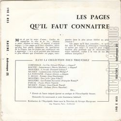 [Pochette de Les pages de Racine qu’il faut connatre -  Andromaque (II) (DOCUMENT) - verso]