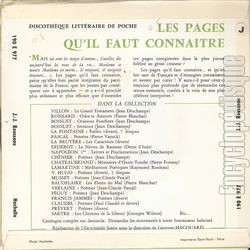 [Pochette de Les pages qu’il faut connatre - Rousseau (DOCUMENT) - verso]