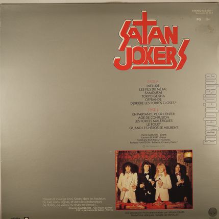 [Pochette de Les fils du mtal (SATAN JOKERS) - verso]