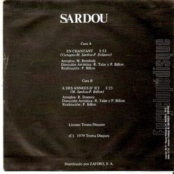 [Pochette de En chantant (Michel SARDOU) - verso]