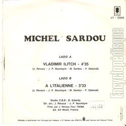 [Pochette de Vladimir Ilitch (Michel SARDOU) - verso]