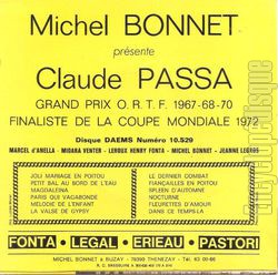 [Pochette de Un soir  Grenade / Le petit bal au bord de l’eau (Claude PASSA) - verso]