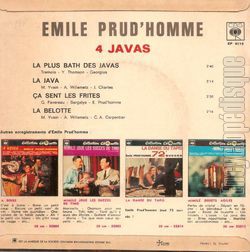 [Pochette de 4 javas (mile PRUD’HOMME) - verso]