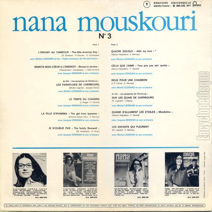 [Pochette de L’enfant au tambour (Nana MOUSKOURI) - verso]