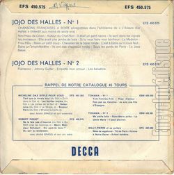 [Pochette de Chansons franaises  boire (JOJO DES HALLES) - verso]