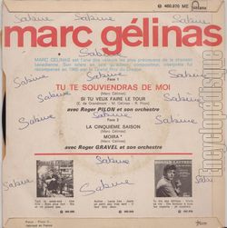 [Pochette de Tu te souviendras de moi (Marc GLINAS) - verso]