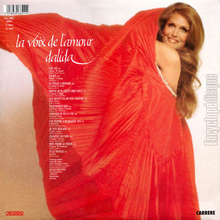 [Pochette de La voix de l’amour (DALIDA) - verso]