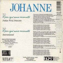 [Pochette de Rien qu’une minute (JOHANNE) - verso]