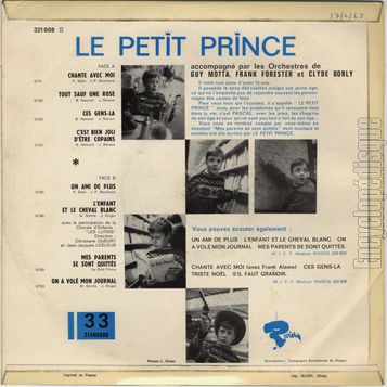 [Pochette de Le Petit Prince (Le PETIT PRINCE) - verso]