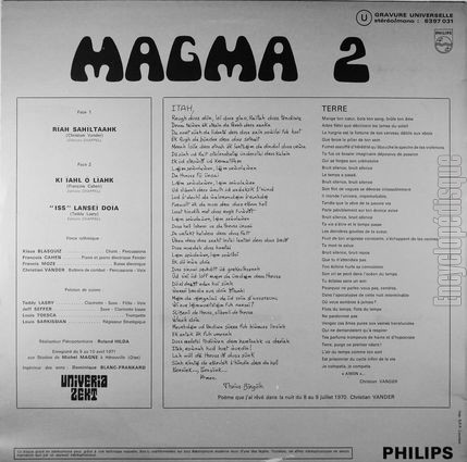 [Pochette de 2 (MAGMA) - verso]