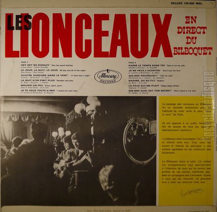 [Pochette de En direct du Bilboquet (Les LIONCEAUX) - verso]