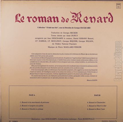 [Pochette de Le roman de Renard (IL TAIT UNE FOIS) - verso]