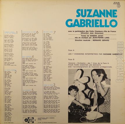 [Pochette de Suzanne Gabriello (Suzanne GABRIELLO) - verso]