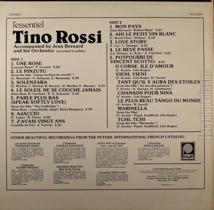 [Pochette de L’essentiel Rossi (Tino ROSSI) - verso]