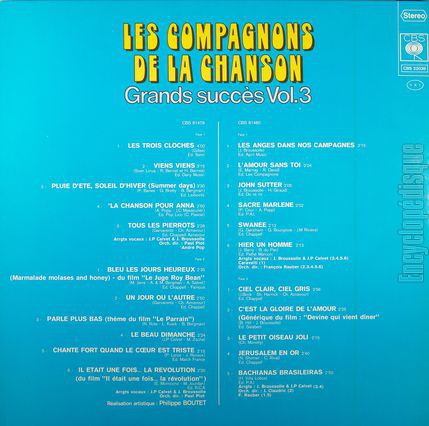 [Pochette de Grands succs vol. 3 (Les COMPAGNONS DE LA CHANSON) - verso]