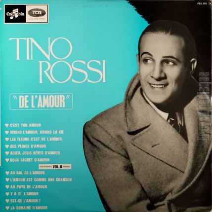 [Pochette de De l’amour (enregistrements originaux vol. 8) (Tino ROSSI)]