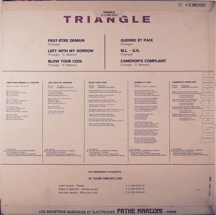 [Pochette de Triangle (TRIANGLE) - verso]