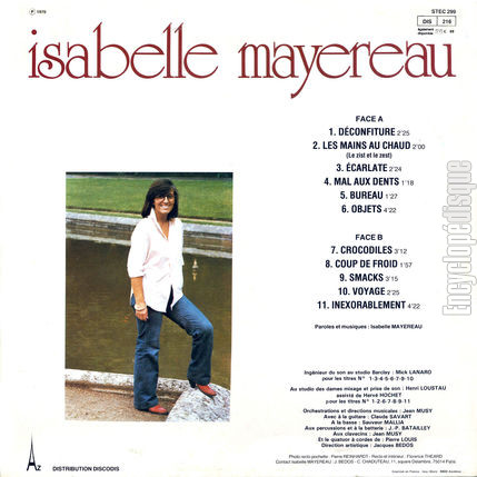 [Pochette de Dconfiture, Crocodiles, Voyage… (Isabelle MAYEREAU) - verso]