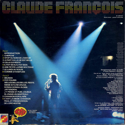 [Pochette de Sur scne (Claude FRANOIS) - verso]