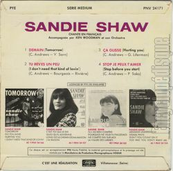 [Pochette de a glisse (Sandie SHAW) - verso]