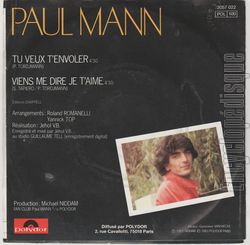 [Pochette de Tu veux t’envoler (Paul MANN) - verso]