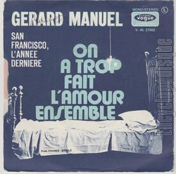 [Pochette de On a trop fait l’amour ensemble (Grard MANUEL) - verso]