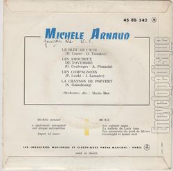 [Pochette de Le bleu de l’t (Michle ARNAUD) - verso]