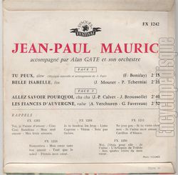 [Pochette de Les fiancs d’Auvergne (Jean-Paul MAURIC) - verso]