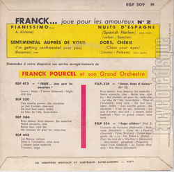 [Pochette de Joue pour les amoureux - n 2 (Franck POURCEL) - verso]