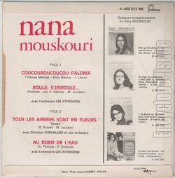 [Pochette de Coucouroucoucou Paloma (Nana MOUSKOURI) - verso]