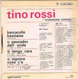 [Pochette de Chansons corses  Barcarole bastiaise  (Tino ROSSI) - verso]