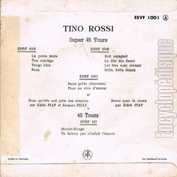 [Pochette de Les cigarires de Barcelone (Tino ROSSI) - verso]