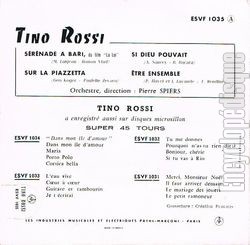 [Pochette de Sur la piazzetta (Tino ROSSI) - verso]