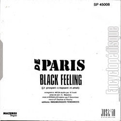 [Pochette de Black feeling (DE PARIS) - verso]