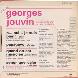 [Pochette de O… oui… je suis bien (Georges JOUVIN) - verso]