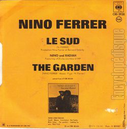 [Pochette de Le sud (Nino FERRER) - verso]