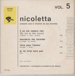 [Pochette de Il ne me restera rien (NICOLETTA) - verso]