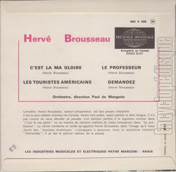 [Pochette de C’est l ma gloire (Herv BROUSSEAU) - verso]