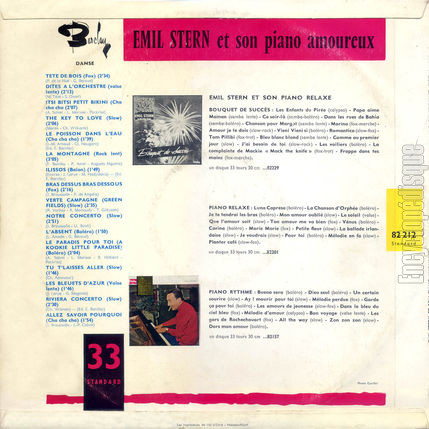 [Pochette de Emil Stern et son piano amoureux (Emil STERN) - verso]