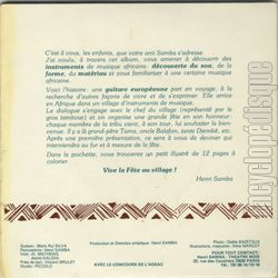 [Pochette de Percussions africaines en fte (Henri SAMBA) - verso]