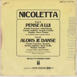 [Pochette de Pense  lui (NICOLETTA) - verso]