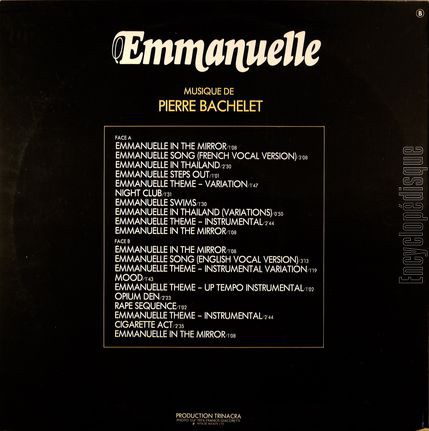 [Pochette de Emmanuelle (B.O.F.  Films ) - verso]