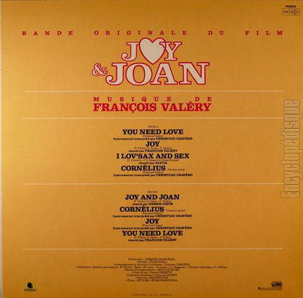 [Pochette de Joy and Joan (B.O.F.  Films ) - verso]