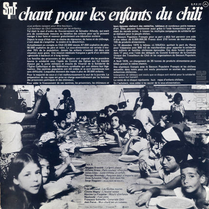 [Pochette de Chant pour les enfants du Chili (COMPILATION) - verso]