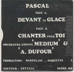 [Pochette de Devant ta glace (PASCAL (2)) - verso]